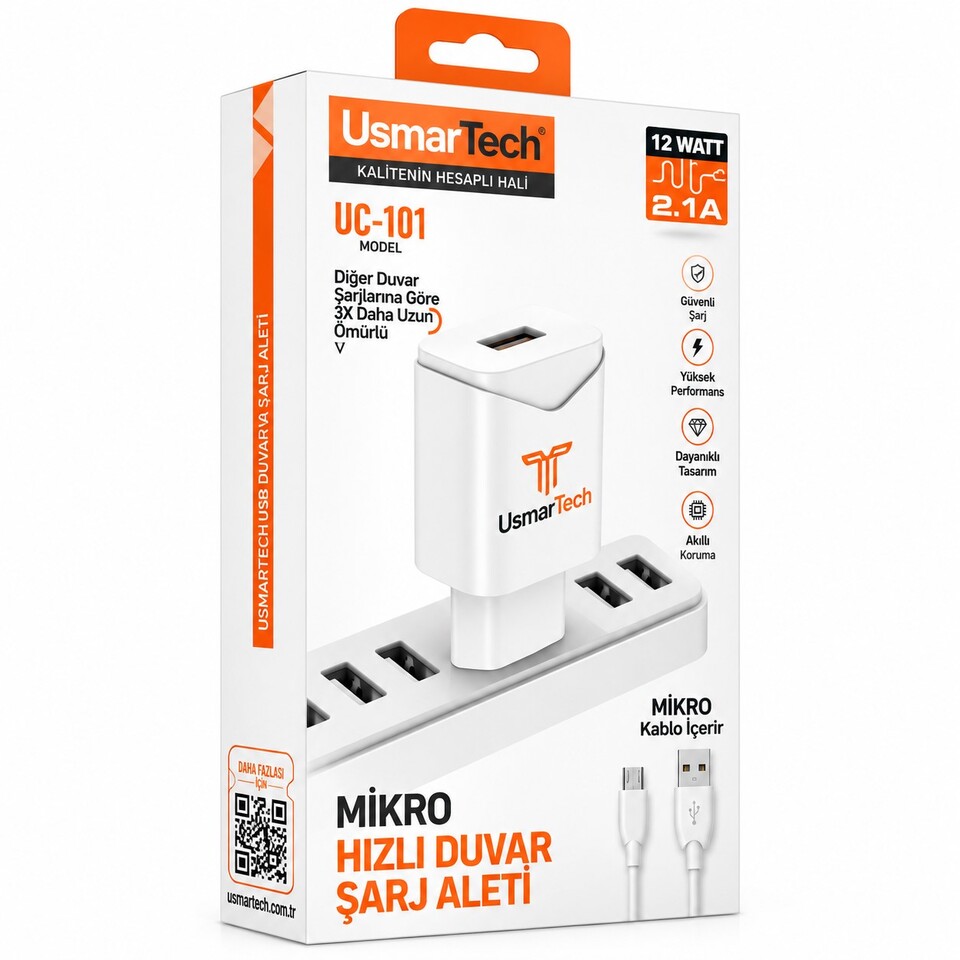 UsmarTech Mikro USB Duvar 2.1A Şarj Aleti LC-101